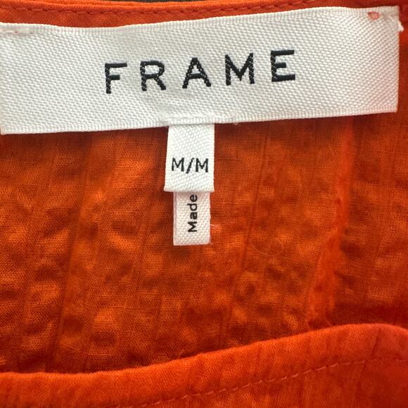 Frame Gathered Seam Dress Orange Crush - Picture 10 of 11